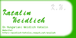 katalin weidlich business card